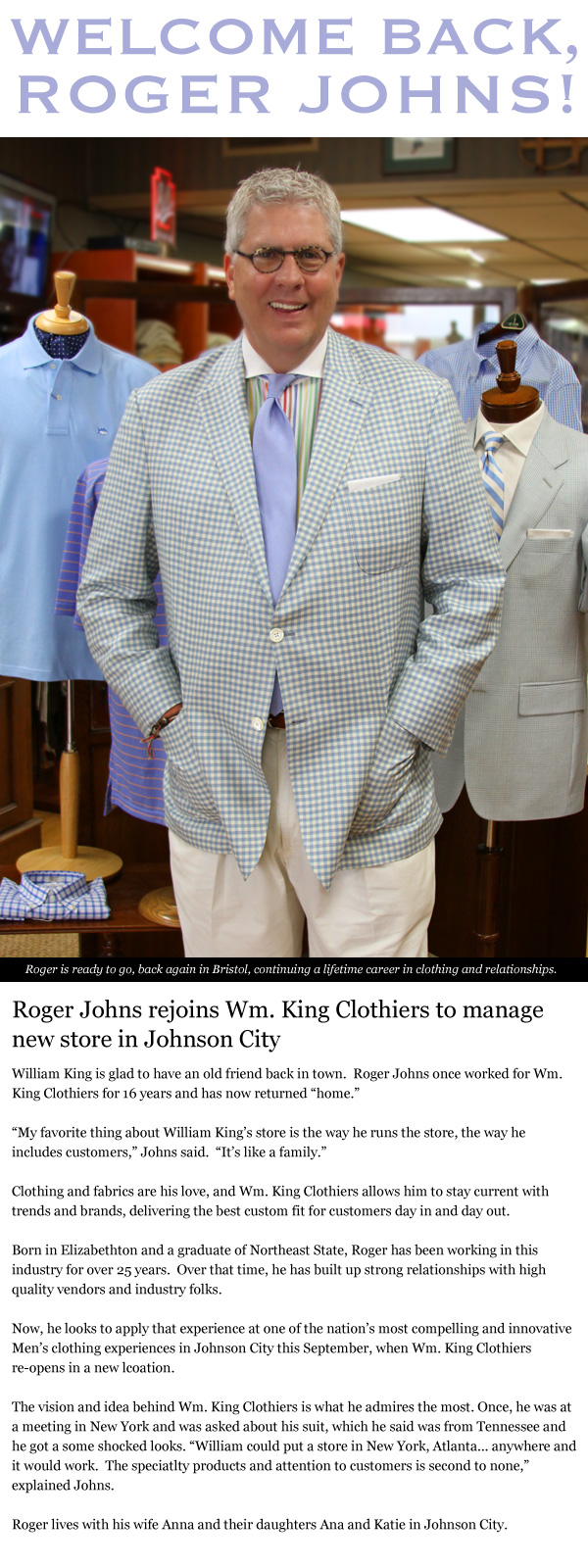 Welcome Back, Roger Johns!