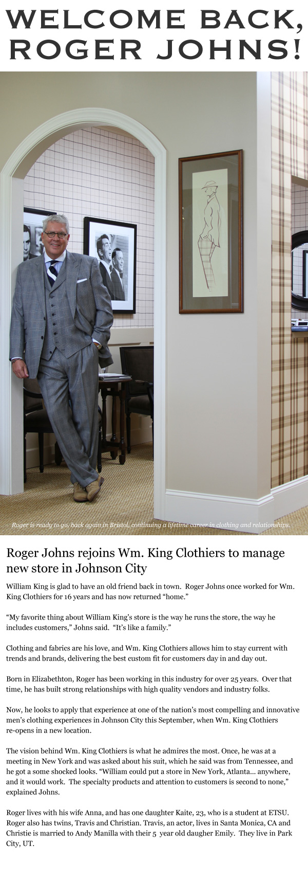 Welcome Back, Roger Johns!