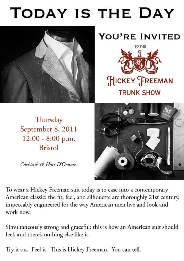 You're Invited - Hickey Freeman Trunk Show at Wm. King Clothiers