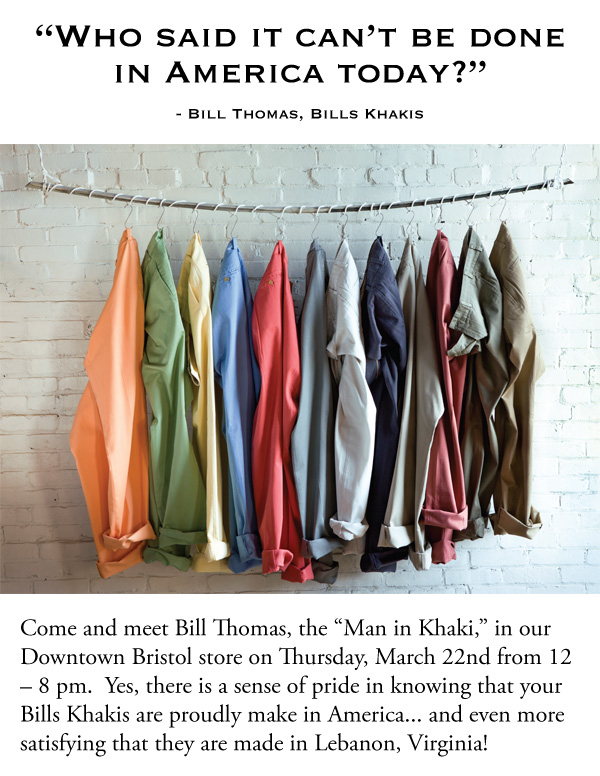 Bills Khakis Trunk Show: Meet "the" Bill